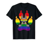 LGBT Gran Danés Rainbow Dog Paw Print Lesbianas Orgullo Gay Camiseta