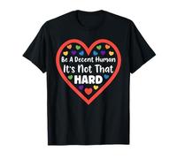 LGBT Heart Be A Decent Human It's Not So Hard Retro Camiseta