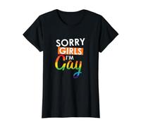 LGBT Lo Siento Chicas, Soy Gay Camiseta gráfica económica, Mujer, Negro, XS