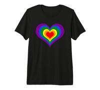 LGBT Orgullo Verano Amor Colorido Corazón Arco Iris Camiseta Premium
