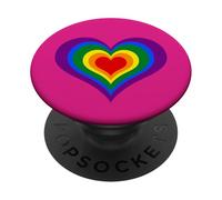 LGBT Orgullo Verano Amor Colorido Corazón Arco Iris PopSockets PopGrip Adhesivo