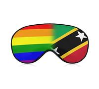 LGBT Pride and Saint Kitts and Nevis Flag Sleep Eye Mask Soft Sleep Cover Blindfold Sleeping Mask Cover para dormir viajes