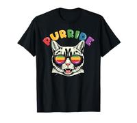 LGBT Rainbow Cat Lover Mes del Orgullo Gay Purride Ally Camiseta