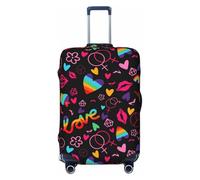 Lgbt Rainbow For Pride - Fundas protectoras elásticas para equipaje de viaje, 45,7 a 81,3 cm, Black, M