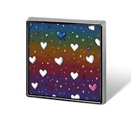 LGBT Rainbow Love Hearts Square Lapel Pin Personalized Badge Brooches Clothing Decor Enamel Pins for Men Women