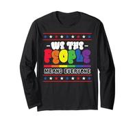 LGBT US Flag We the People Mes del Orgullo Gay Arco Iris Manga Larga