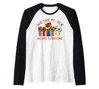 LGBT We the People Mes del Orgullo Gay Bandera Arco Iris Camiseta Manga Raglan