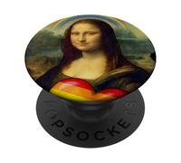 LGBTQ Arco Iris Mona Lisa Corazón Igualdad Orgullo PopSockets PopGrip Adhesivo