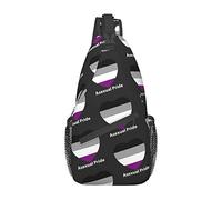 LGBTQ Asexual Ally Pride Flag Sling Bag Senderismo Mochila Crossbody Hombro Mochila Viaje Pecho Pack para Hombres Mujeres