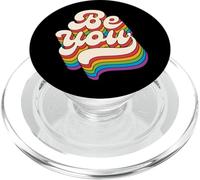 LGBTQ Be You Gay Pride LGBT Ally Rainbow Flag Retro Vintage PopSockets PopGrip para MagSafe