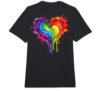 LGBTQ Corazón Arco Iris Arte Igualdad Amor Heart Love Comfort Colors Adult Heavyweight T-Shirt