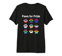 LGBTQ Dog Lover Paws For Pride Rainbow Gay LGBT Pride Month Camiseta Premium