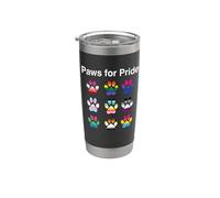 LGBTQ Dog Lover Paws For Pride Rainbow Gay LGBT Pride Month Vaso térmico de acero inoxidable de doble pared