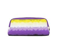 LGBTQ - Estuche organizador de artículos de papelería de PVC con diseño de orgullo no binario, estuche portátil para oficina, color, 5.0cm*10.5cm*20.5cm, Estuche para lápices