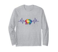 LGBTQ FLAG Cardiogram LGBTQ PRIDE FLAGS Labios LGBTQ lesbian Manga Larga