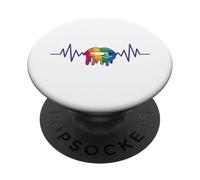 LGBTQ FLAG Cardiogram LGBTQ PRIDE FLAGS Labios LGBTQ lesbian PopSockets PopGrip Adhesivo