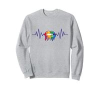 LGBTQ FLAG Cardiogram LGBTQ PRIDE FLAGS Labios LGBTQ lesbian Sudadera