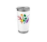 LGBTQ+ Flores Arcoíris Naturaleza Estilo Bohemio Vaso térmico de acero inoxidable de doble pared