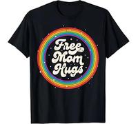 LGBTQ Free Mom Hugs Gay Pride LGBT Ally Rainbow Mother's Day T-Shirt Black XXL