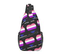 LGBTQ Genderfluid Ally Pride Flag Sling Bag Senderismo Mochila Crossbody Hombro Mochila Viaje Pecho Pack para Hombres Mujeres