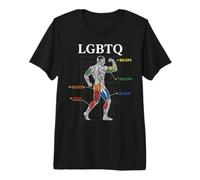 LGBTQ Gym Muscle Anatomía Bíceps Tríceps Quads Orgullo Camiseta Premium