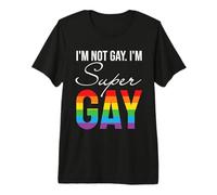 LGBTQ I'm Not Gay I'm Super Gay Rainbow LGBT Pride Month Camiseta Premium