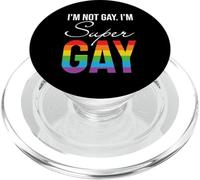 LGBTQ I'm Not Gay I'm Super Gay Rainbow LGBT Pride Month PopSockets PopGrip para MagSafe