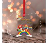 LGBTQ Love Always Wins Adorno de recuerdo LGBT bisexual transgénero asexual redondo adorno colores homosexual lindo animal acrílico Navidad regalos