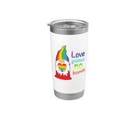 LGBTQ Love Gnomes No Bounds Gay LGBT Pride Month Vaso térmico de acero inoxidable de doble pared