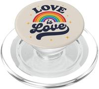 LGBTQ Love Is Love Gay Pride LGBT Ally Rainbow Flag Vintage PopSockets PopGrip para MagSafe