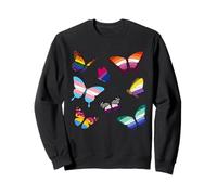 LGBTQ Mariposas Mes del Orgullo Aliado Conciencia Homosexual Sudadera