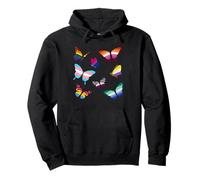 LGBTQ Mariposas Mes del Orgullo Aliado Conciencia Homosexual Sudadera con Capucha