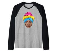 LGBTQ Mujer Transgénero Negra Bandera Trans Pañuelo para La Camiseta Manga Raglan