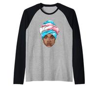 LGBTQ Mujer Transgénero Negra Bandera Trans Pañuelo para La Camiseta Manga Raglan