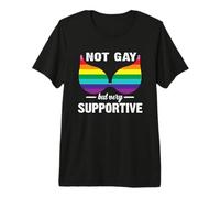 LGBTQ Not Gay But Very Supportive LGBT Pride Month Camiseta Premium