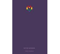 LGBTQ+ Notebook - Pixel Heart on Purple Hardcover - 8.5 x 5.5" - Dotted Pages: Perfect for notes, sketches, journaling, and creative projects