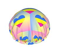 LGBTQ Pansexual Pride Boca Rainbow Gay Gorros de ducha Gorro de baño reutilizable Gorro de ducha de baño elástico Suave impermeable para gorros de cabello de todas las longitudes de cabello