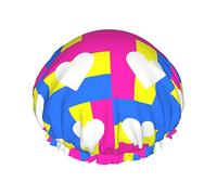 LGBTQ Pansexual Pride Boca Rainbow Gay Gorros de ducha Gorro de baño reutilizable Gorro de ducha de baño elástico Suave impermeable para gorros de cabello de todas las longitudes de cabello