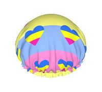LGBTQ Pansexual Pride Boca Rainbow Gay Gorros de ducha Gorro de baño reutilizable Gorro de ducha de baño elástico Suave impermeable para gorros de cabello de todas las longitudes de cabello