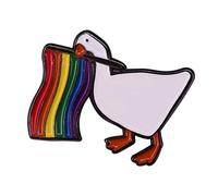 LGBTQ - Pin esmaltado con bandera de ganso del orgullo gay para vestidos, trajes, bolsos, mochilas