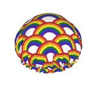 LGBTQ Pride Boca Rainbow Gay Gorros de ducha Gorro de baño reutilizable Gorro de ducha de baño elástico Suave impermeable para gorros de cabello de todas las longitudes de cabello