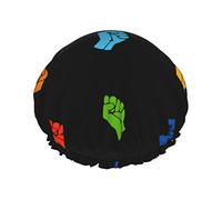 LGBTQ Pride Boca Rainbow Gay Gorros de ducha Gorro de baño reutilizable Gorro de ducha de baño elástico Suave impermeable para gorros de cabello de todas las longitudes de cabello