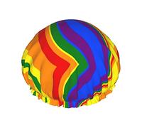 LGBTQ Pride Boca Rainbow Gay Gorros de ducha Gorro de baño reutilizable Gorro de ducha de baño elástico Suave impermeable para gorros de cabello de todas las longitudes de cabello