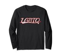 LGBTQ Pride Month Equality Ally Vintage Varsity Distressed Manga Larga