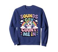 LGBTQ+ Pride Month Sounds Gay Count Me In Rainbow Unicorn Sudadera