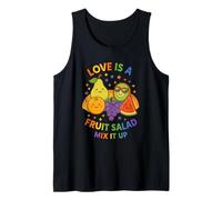 LGBTQ Pride Shirt Love Is A Fruit Salad Frutiy Rainbow Flag Camiseta sin Mangas