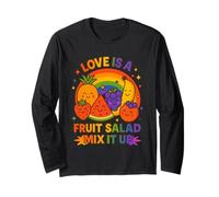 LGBTQ Pride Shirt Love Is A Fruit Salad Frutiy Rainbow Flag Manga Larga