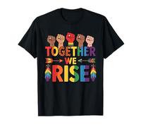 LGBTQ Pride Shirt Together We Rise Rainbow Flag Camiseta