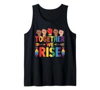 LGBTQ Pride Shirt Together We Rise Rainbow Flag Camiseta sin Mangas