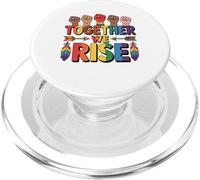 LGBTQ Pride Shirt Together We Rise Rainbow Flag PopSockets PopGrip para MagSafe